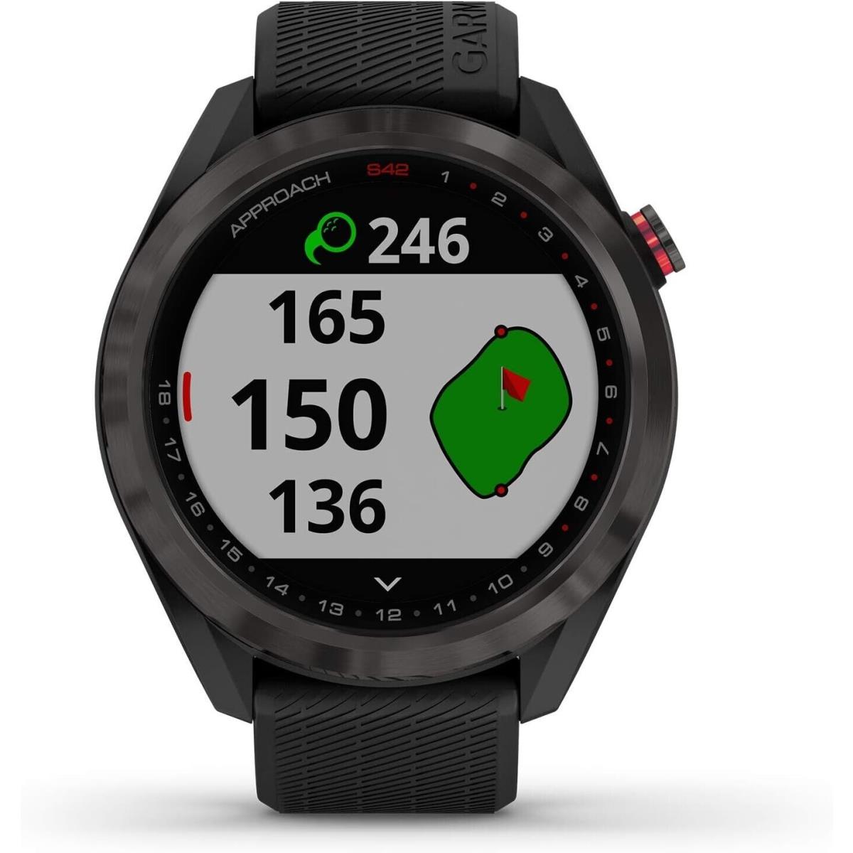 Garmin Approach S42 Gps Golf Smartwatch with Touchscreen Gunmetal Ceramic Black - Gray