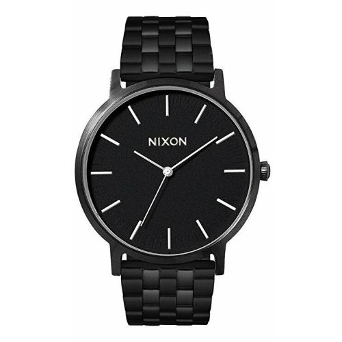 Nixon Porter All Black / White Stainless Steel Unisex Watch A1057-756
