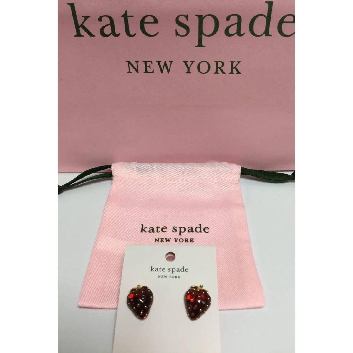 Kate Spade New York Tutti Fruity Strawberry Resin Stud Earrings