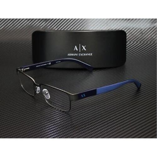 Armani Exchange AX1017 6084 Matte Gunmetal Demo Lens 54 mm Men`s Eyeglasses