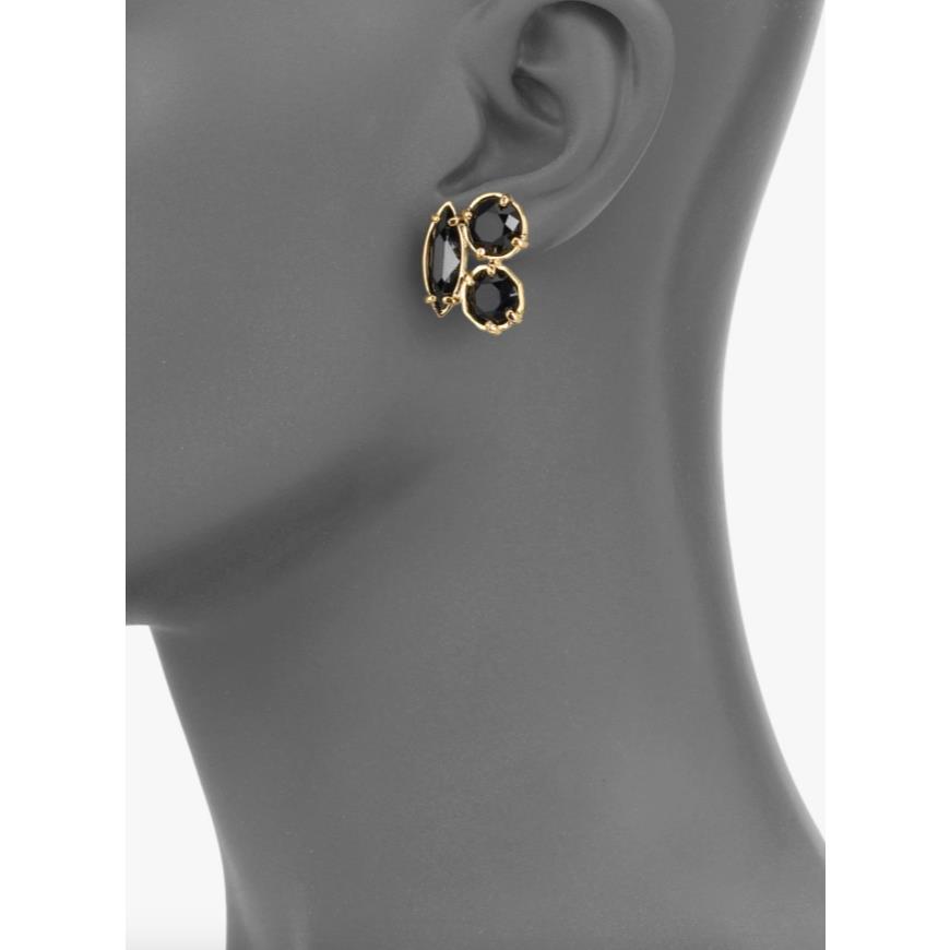 Kate Spade Women`s Cluster Stud Black Gold Earrings 1640