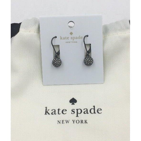 Kate Spade Ring IT UP Leverback Earrings Swarovski Crystals with Pouch