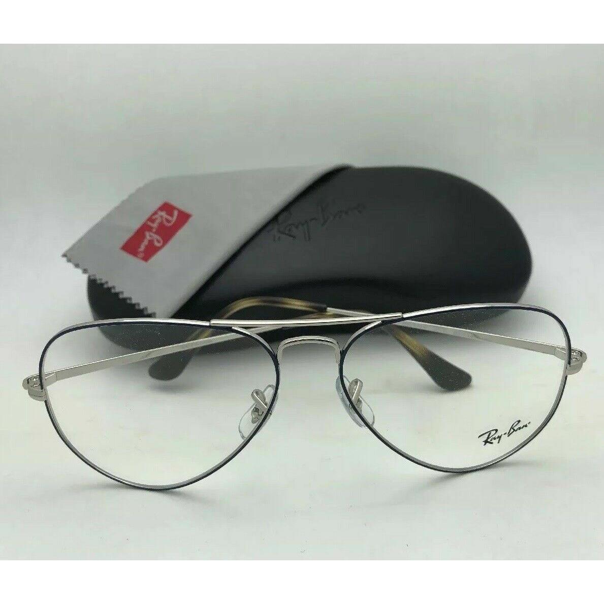 Ray-ban Aviator Rx-able Eyeglasses RB 6489 2970 58-14 140 Silver Blue Frames