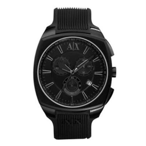 AX Armani Exchange AX1174 Men`s Chronograph Black Silicone Strap Watch