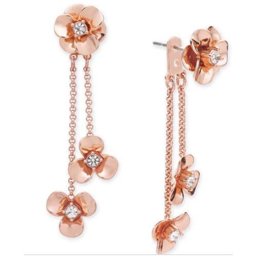 Kate Spade Shine ON Pave Flower Earring Jackets Earrings Rose Gold-tone M44
