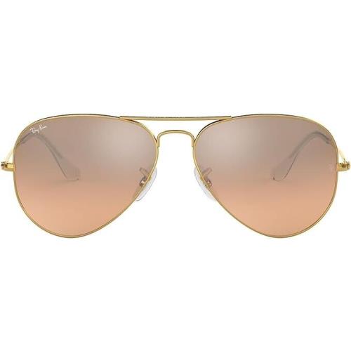 Ray Ban Aviator Polished Gold/silver Pink Gradient 58 mm Sunglasses RB3025 0013E