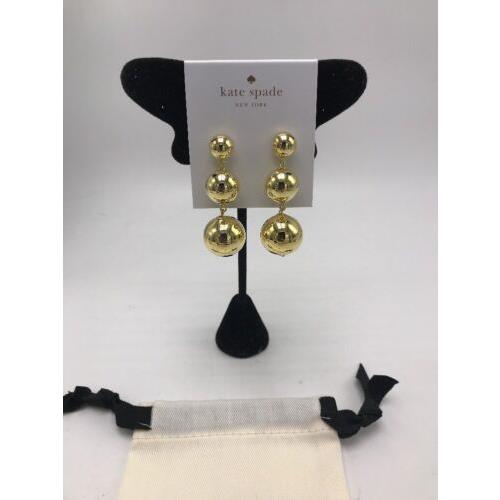 Kate Spade Golden Girl Gold Tone Drop Earrings A43B