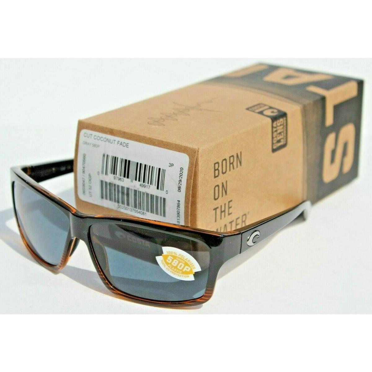 Costa Del Mar Cut 580 Polarized Sunglasses Coconut Fade/gray 580P