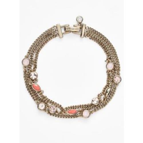 Givenchy Womens Coral Gold Stone Three Strand Bracelet 1277