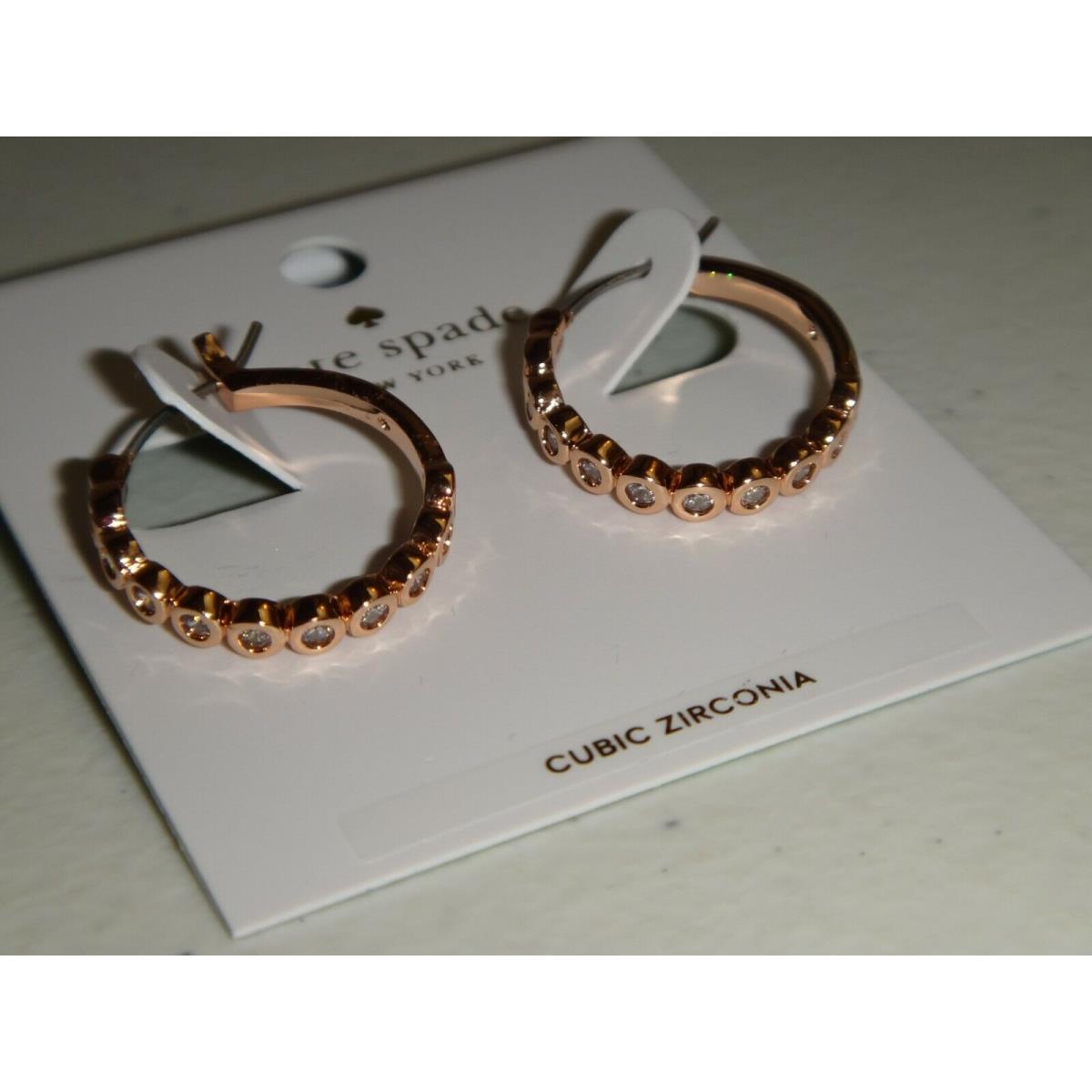 Kate Spade Women`s Rose Gold Stainless Steel Full Circle Earrings Cubic  Zirconia - Kate Spade jewelry - 098686496491 | Fash Brands