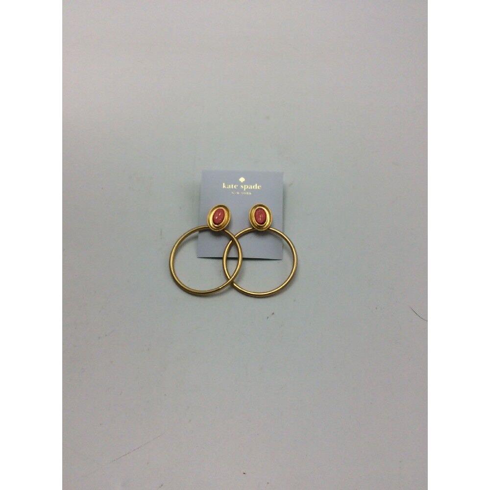 Kate Spade New York Gold Tone Bright Bold Hoop Earrings Y9