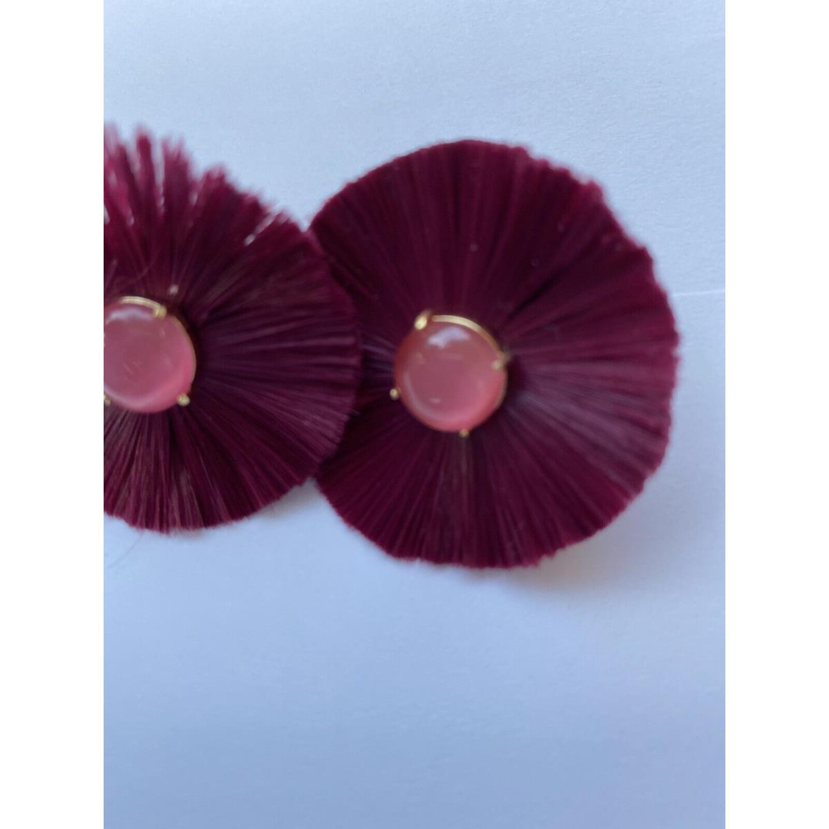 Kate Spade Posh Poppy Stud Earrings Burgundy New