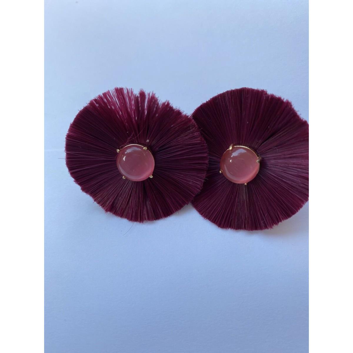 Kate Spade Posh Poppy Stud Earrings Burgundy New