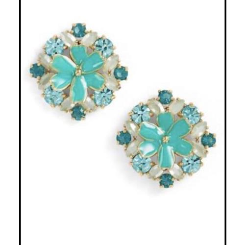 Kate Spade Here Comes The Sun Blue Stone Floral Stud Earrings S3B