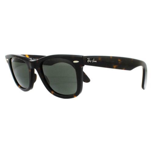 Ray-ban Wayfarer Tortoise/crystal Green Polarized 50mm Sunglasses RB2140 902/58