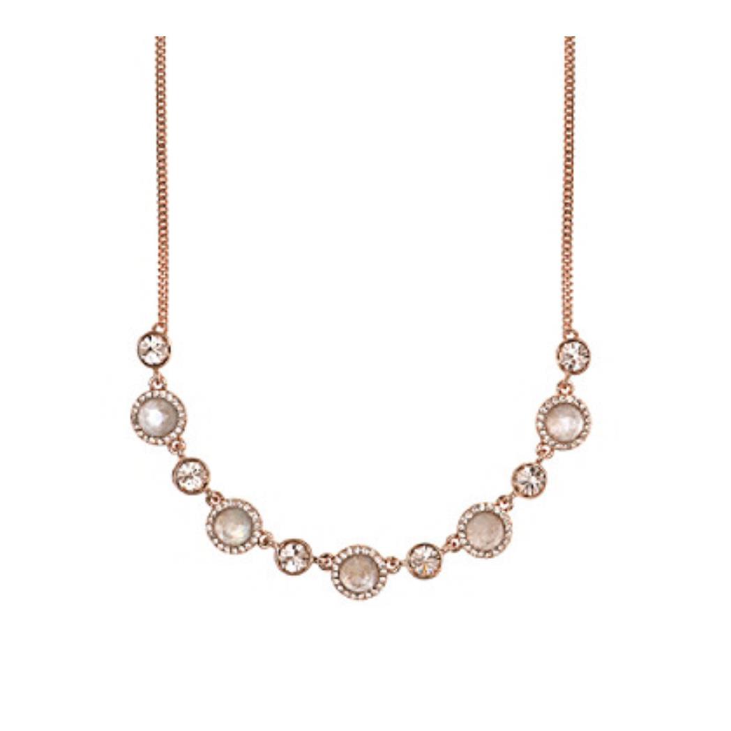 Givenchy Simulated Pearl Frontal Gold Necklace 1584
