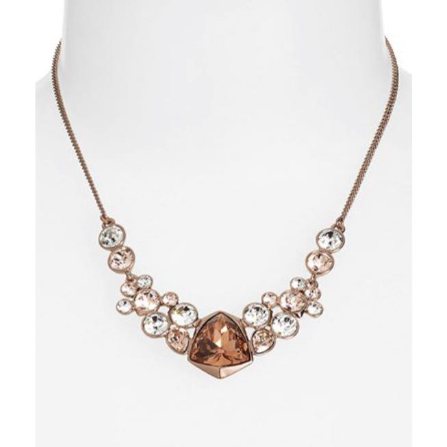 Givenchy Gold Silk Crystal Frontal Necklace 1241