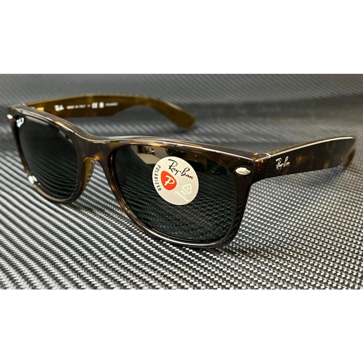 Ray Ban RB2132 902 58 Wayfarer Brown Havana Men`s Polarized 55 mm Sunglasses - Frame: Tortoise, Lens: Green