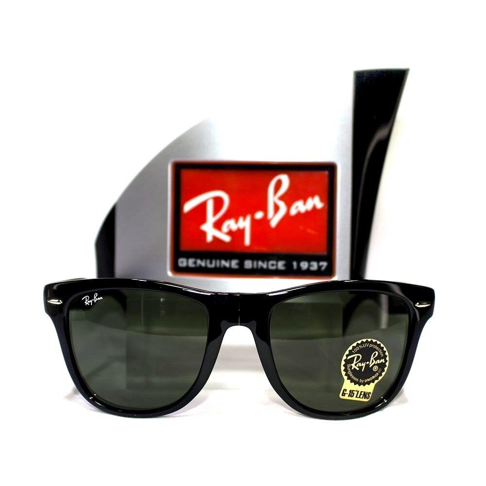 Ray-ban Wayfarer RB4105 601 Black Square Green Classic 50mm Unisex Sunglasses - Frame: Black, Lens: Green