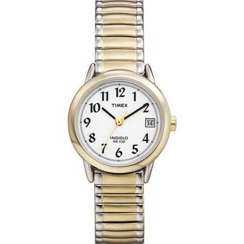 Timex T2H381 Easy Reader Women`s 2-Tone Expansion Indiglo Date NEW-R1