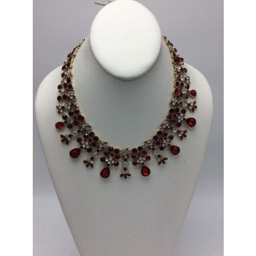 Givenchy Red Clear Colored Stones Statement Necklace 5