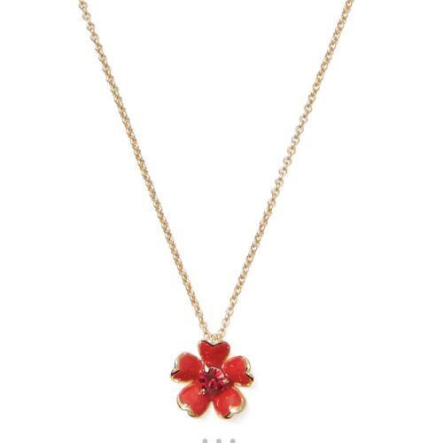 Kate Spade Blushing Blooms Red Stone Pendant Necklace 104d-3