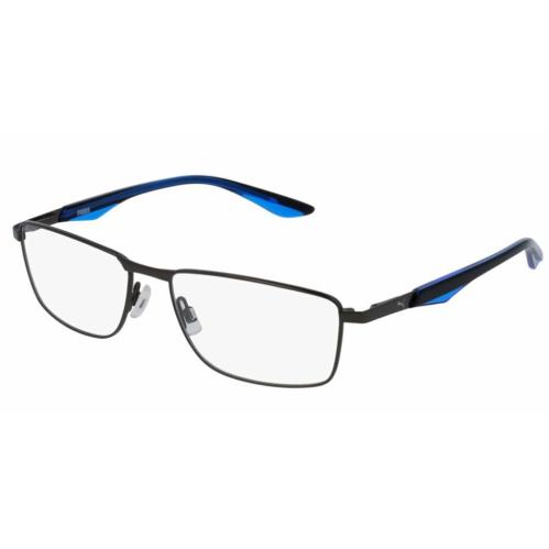Puma PU 0065O 008 Black Blue Rectangle Men`s Eyeglasses