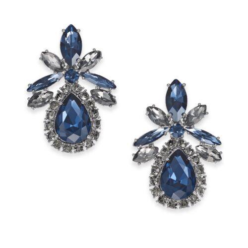 Kate Spade New York Crystal Stone Statement Stud Earrings Navy D10