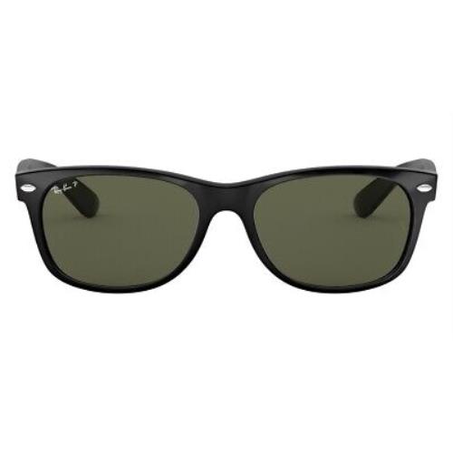 Ray-ban Men`s Wayfarer Classic Black Polarized Sunglasses RB2132 901/58 - Frame: Black, Lens: Green