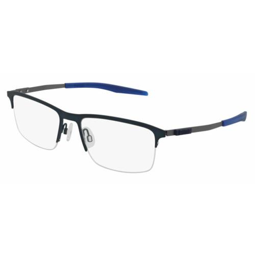 Puma PU 0302O 002 Blue Ruthenium Rectangle Men`s Eyeglasses