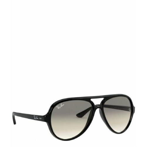 Rayban Cats 5000 Classic Nylon Light Grey Gradient Sunglasses RB4125 601-32 59 - Frame: Black, Lens: Gray