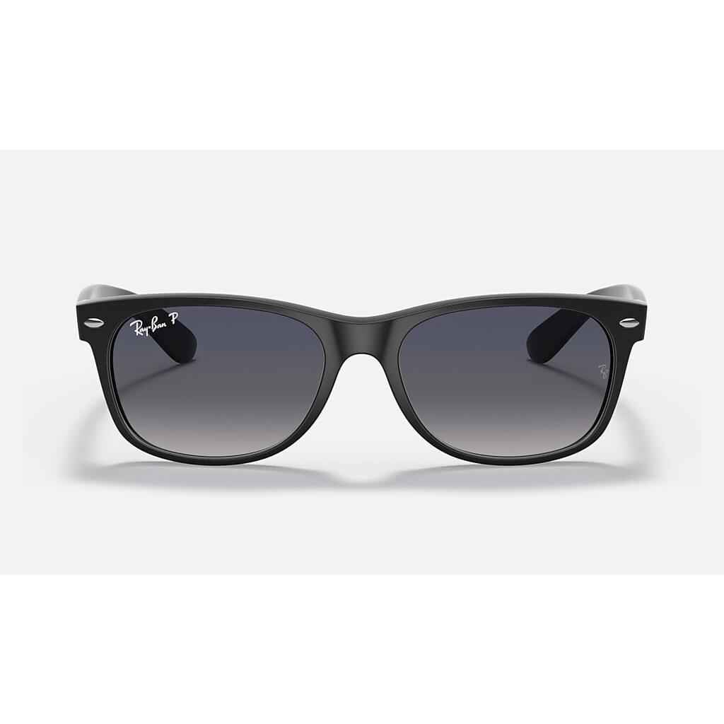 Ray-ban New Wayfarer Classic Wayfarer Classic Matte Black Polarized Sunglasses RB2132 601S78 55 - Frame: Black, Lens: Blue