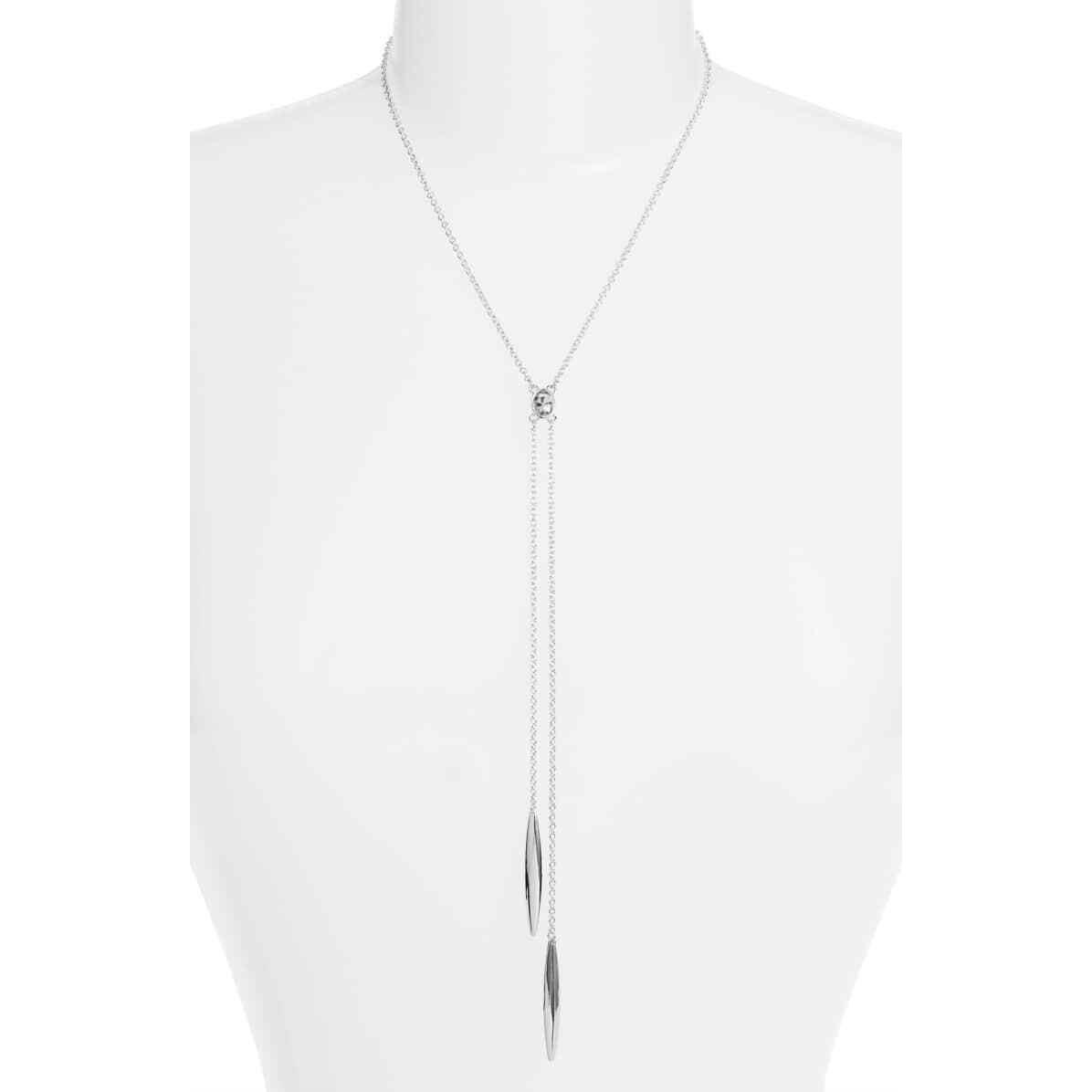 Lauren Ralph Lauren Modern Luxe Silvertone/crystal 18 Necklace 1784