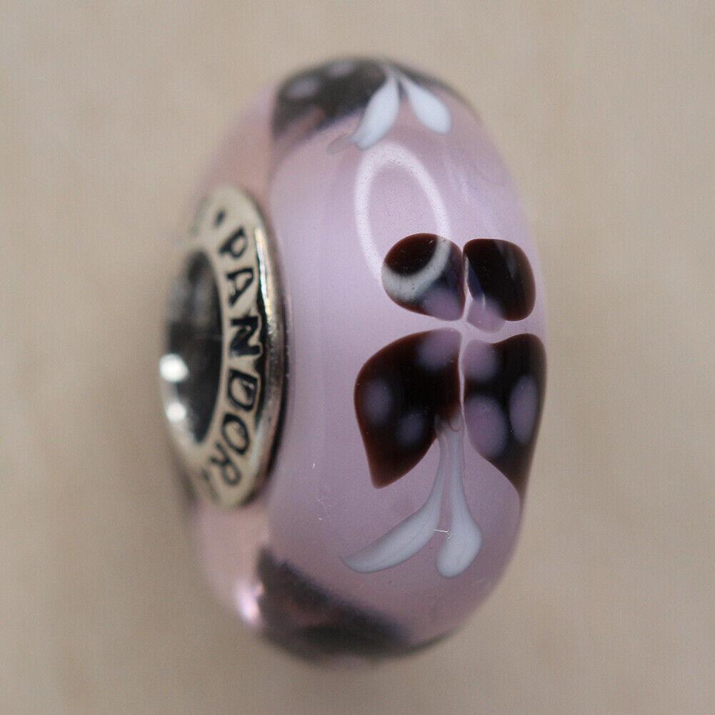 Pandora Charm Murano Pink Butterfly Kisses 791621 W Suede Pouch