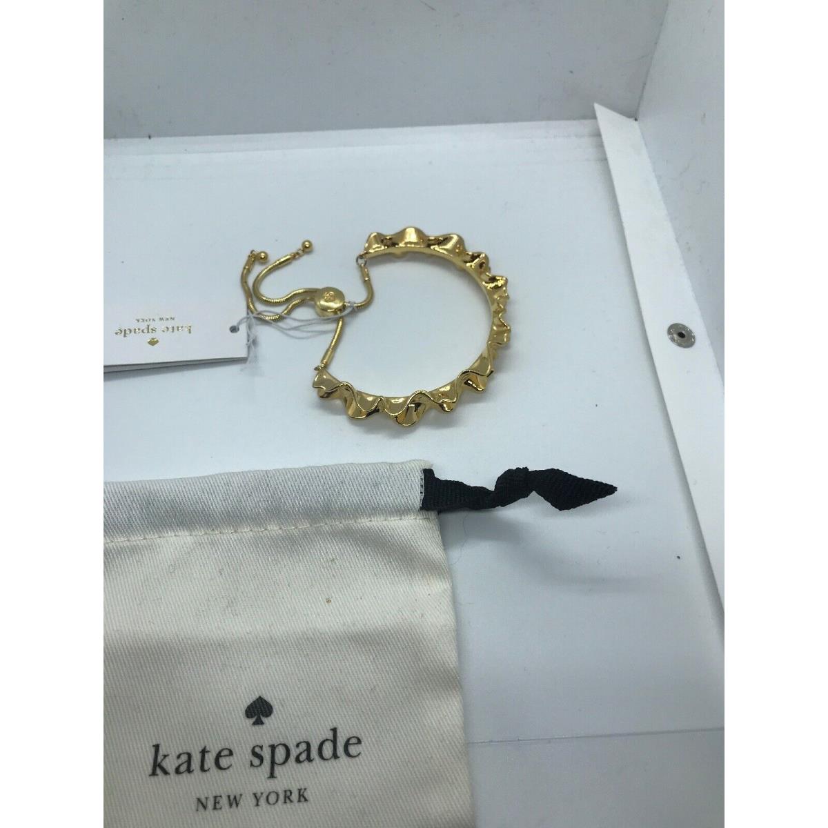 Kate Spade Frilled to Pieces Gold Tone Slider Bracelet 8