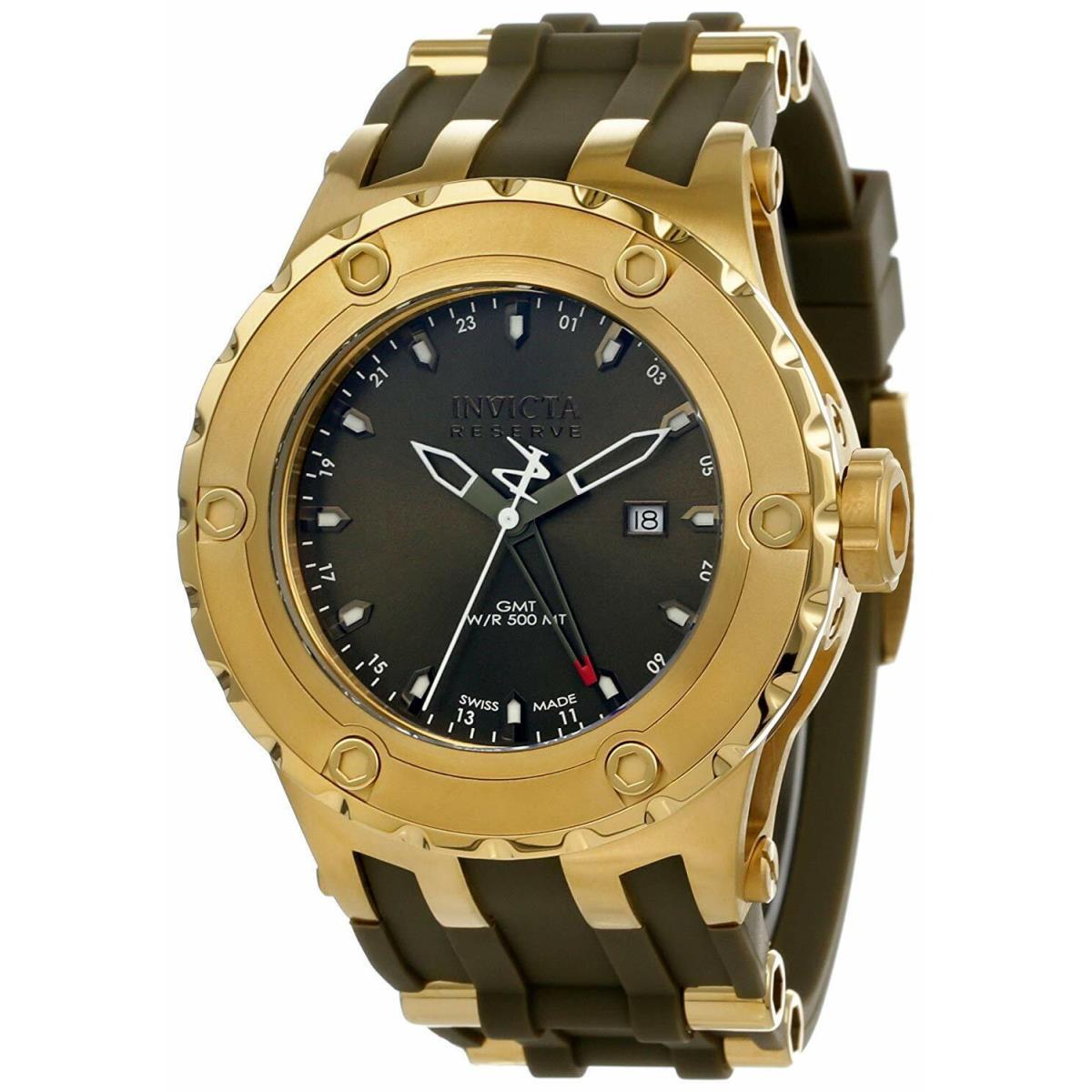 Invicta Subaqua Quartz - Gold Case with Olive Green Band / Needs Battery