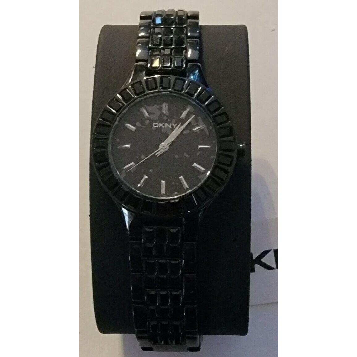 Dkny Glitz Black Black Crystal Dial Women`s Watch NY8302