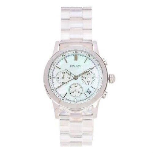 Dkny NY8059 Women`s 38mm Mother of Pearl White Chronograph Quartz Watch