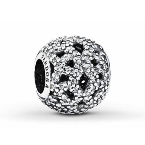 Pandora Shimmering Lace Clear CZ .925 Silver Charm - 791284CZ