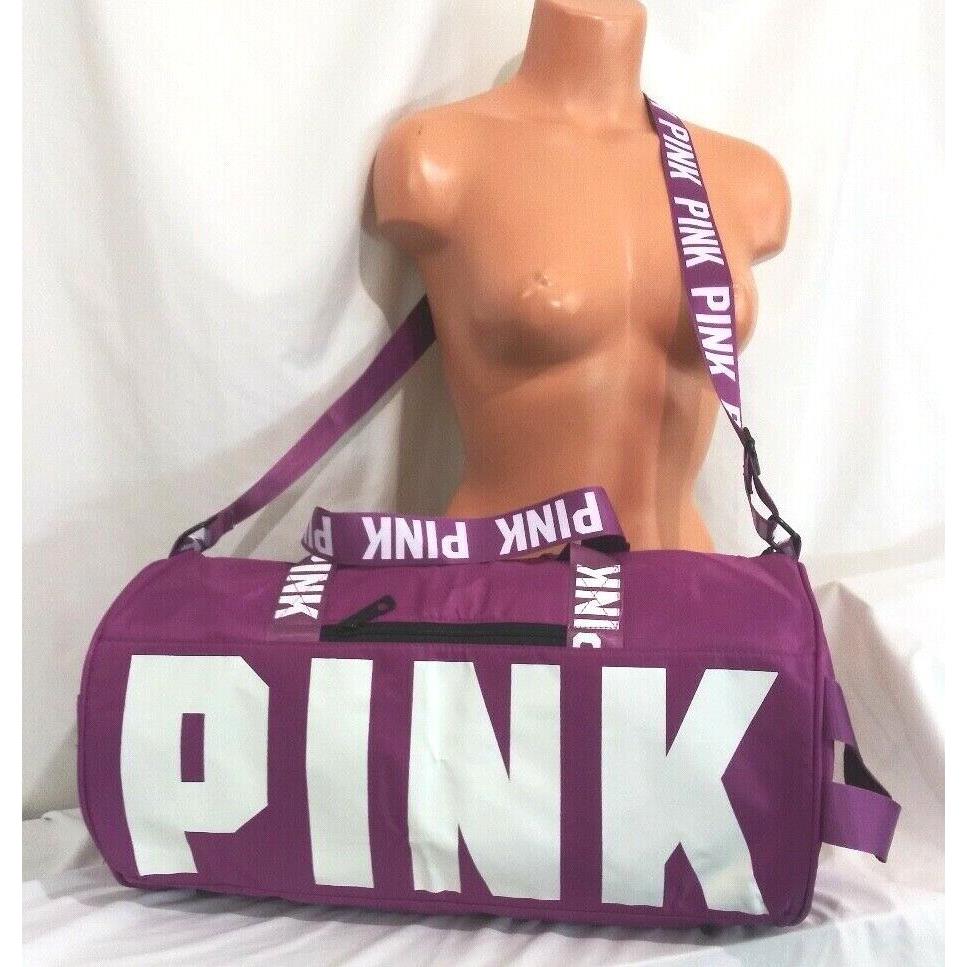 Victorias Secret Pink Graphic Lg Gym Bag Duffle Weekender Tote Bag