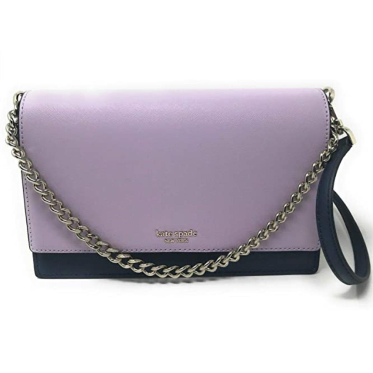 Kate Spade Cameron Convertible Cross-body Flap Bag Lilac Blue Saffiano Leather