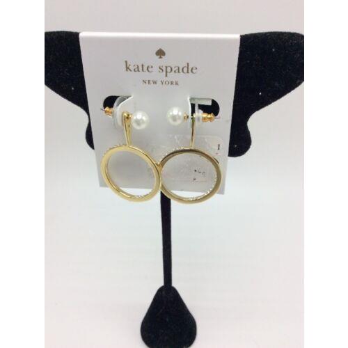 Kate Spade Shine ON 12-karat Gold/ Crystal Pearl Ear Jacket Earrings SS20