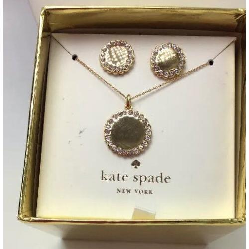 Kate Spade A Way Words Stealthespotlight Goldtone Necklace Earrings Bin 10