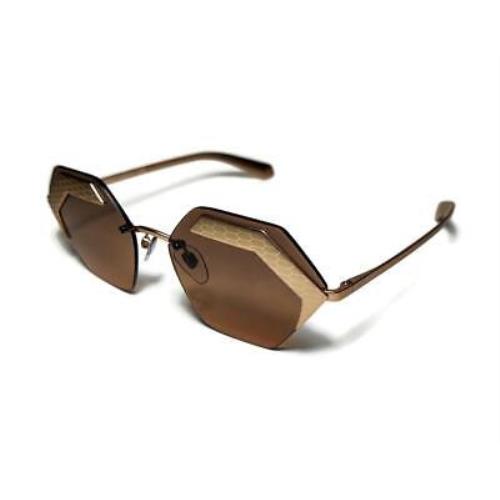 Bvlgari Gold Brown Python Snake BV6103 Sunglasses