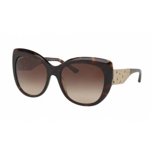 Bvlgari Sunglasses BV8198B Dark Havana/ Gradient Brown Lens