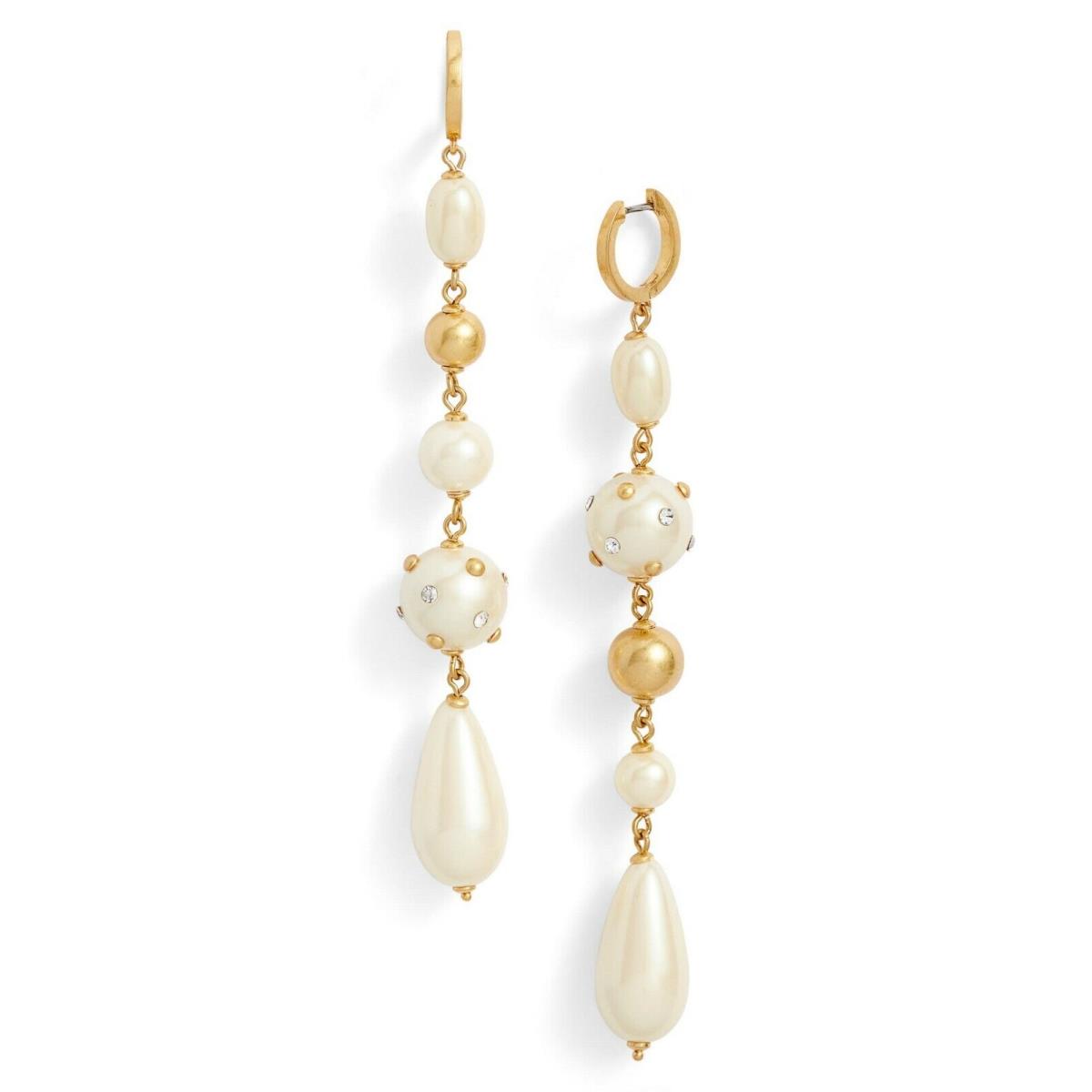Kate Spade Synthetic Pearl Linear Drop Earrings Color: Cream