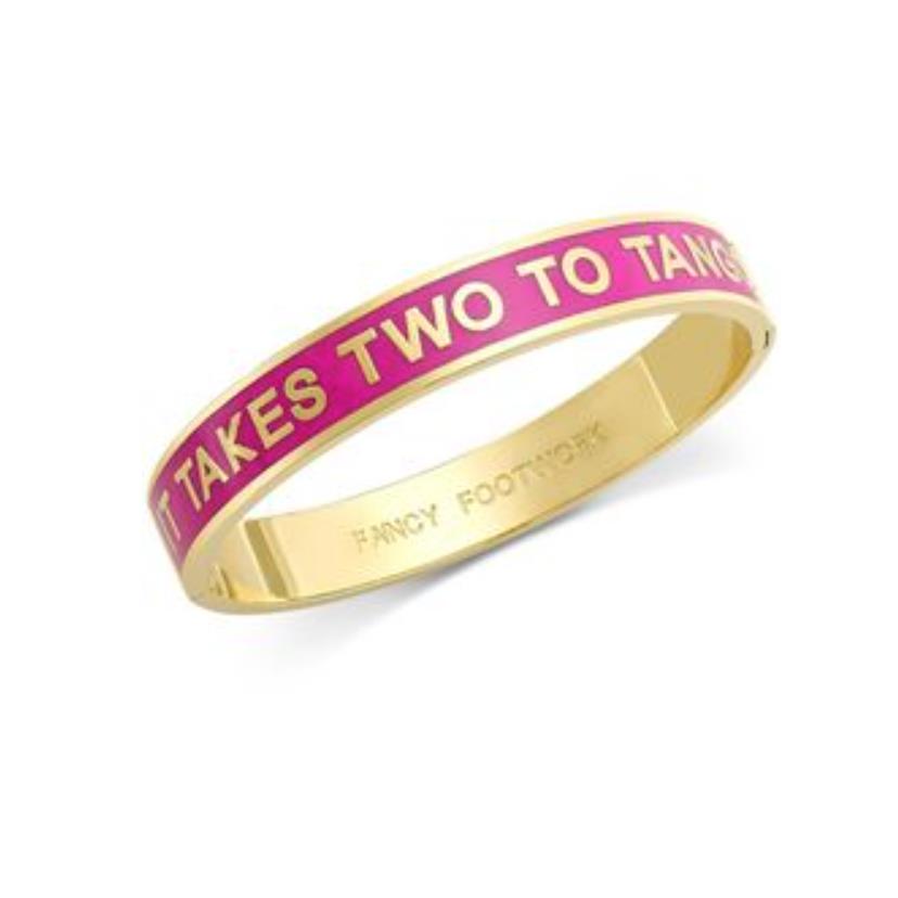 Kate Spade Gold Tone It Takes Two To Tango Idiom Bangle Bracelet 1616
