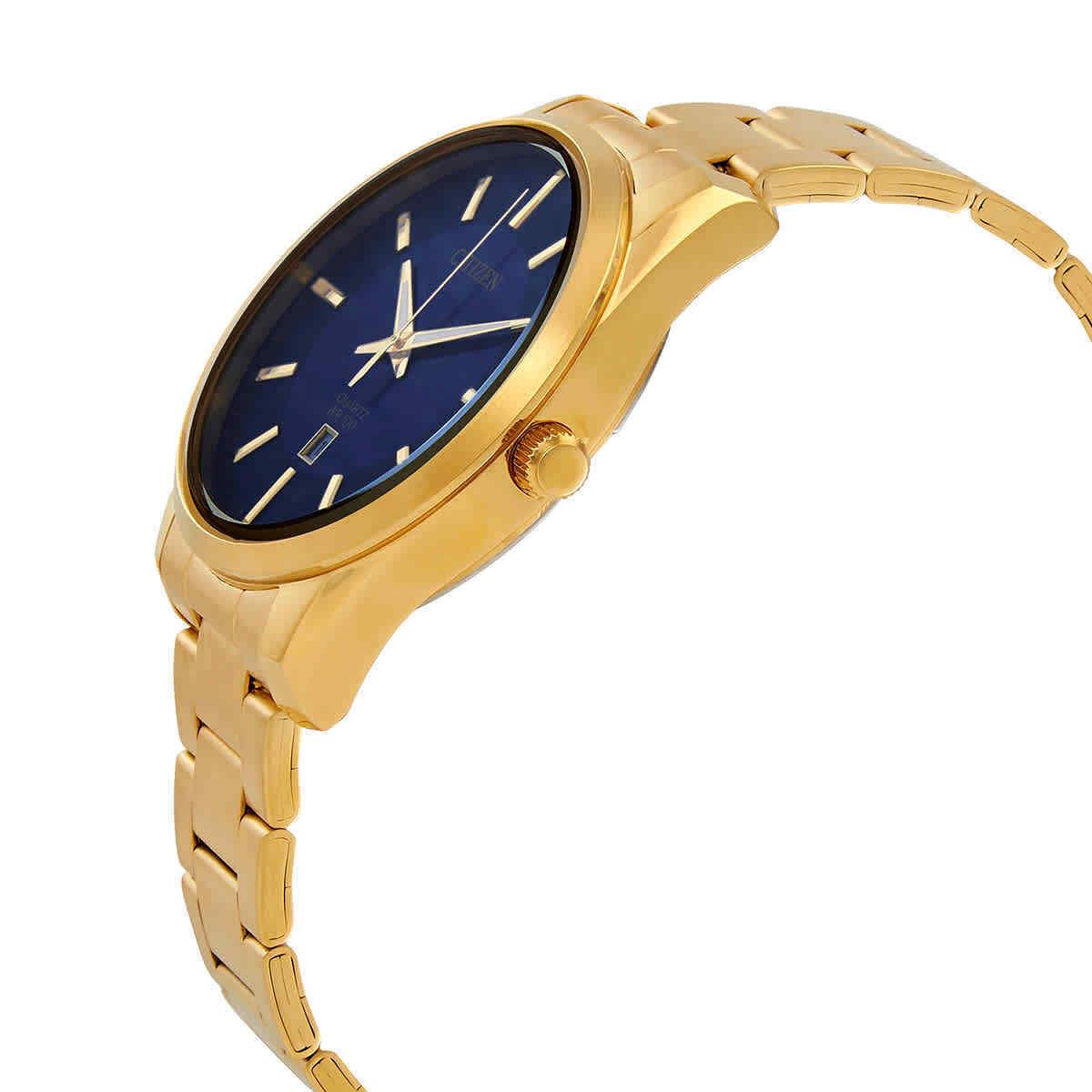 Citizen Quartz Blue Dial Gold-tone Men`s Watch BI1032-58L