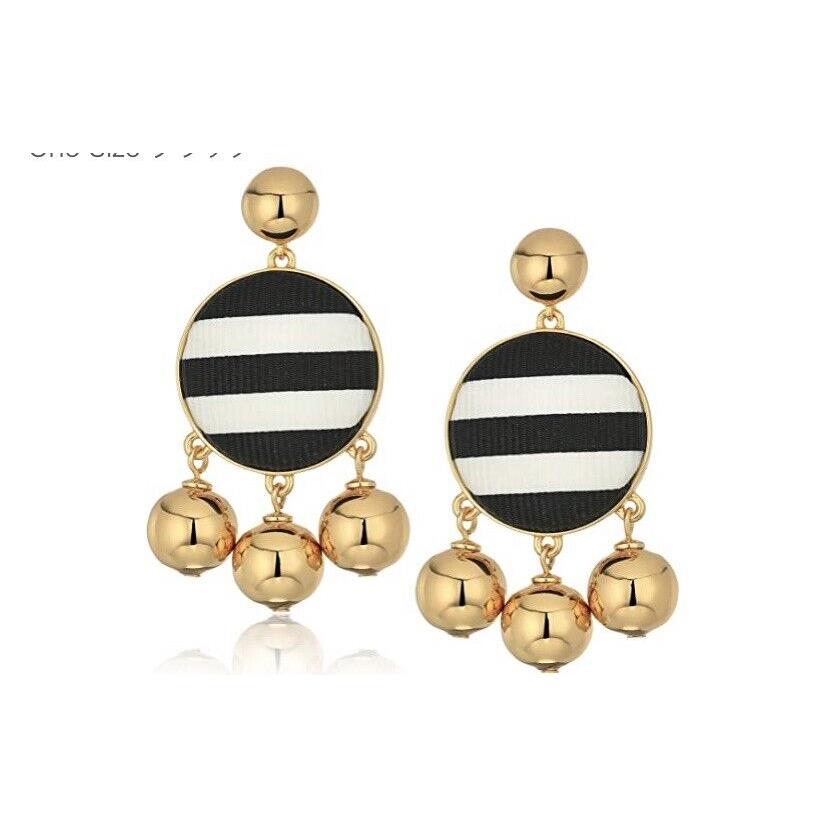 Kate Spade New York Women`s Set Sail Drop Earrings Black/white Z313