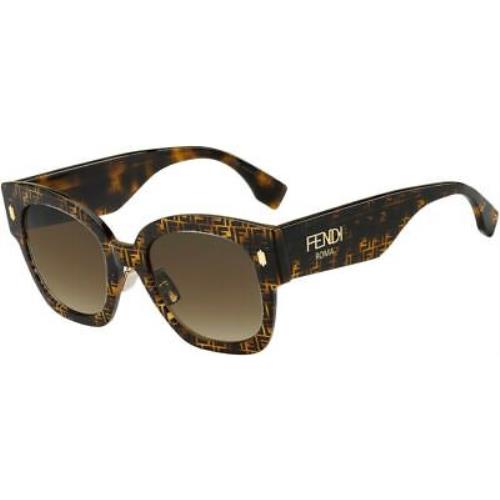 Womens Fendi Roma FF0458GS Black/grey Shaded Lenses 53 mm Sunglasses